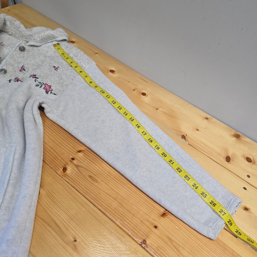 Northern Reflections Fleece Jacket Womens Small Cream‎ Floral Sherpa Cottagecore - Picture 8 of 11